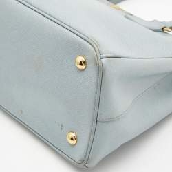Pre Owned Prada Light Blue Saffiano Leather Middle Zip Tote