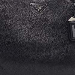 Prada Black Diano Leather Top Zip Bag