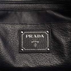 Prada Black Diano Leather Top Zip Bag