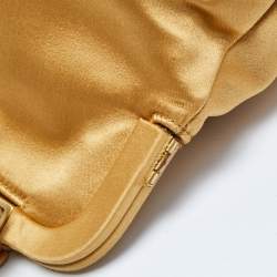 Pre Owned Prada Gold Satin Frame Satchel