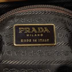 Pre Owned Prada Gold Satin Frame Satchel