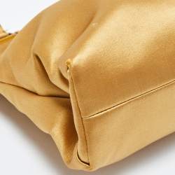 Pre Owned Prada Gold Satin Frame Satchel