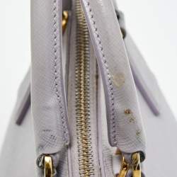 مملوكة مسبقًا حقيبة برادا برومينيد جلد سافيانو لوكس أزرق صفراء صغيرة