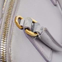 مملوكة مسبقًا حقيبة برادا برومينيد جلد سافيانو لوكس أزرق صفراء صغيرة