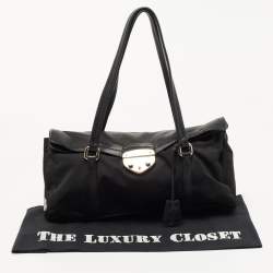 Pre Owned Prada Black Nylon and Leather Easy Shoulder Bag