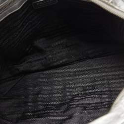 Pre Owned Prada Silver Gaufre Leather Satchel