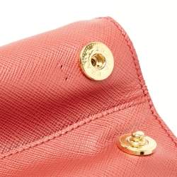 Pre Owned Prada Red Saffiano Leather Small Double Zip Tote