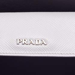 Prada Lilac Saffiano Cuir Leather Covered Strap Tote
