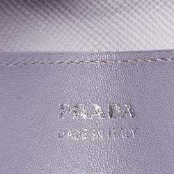 Prada Lilac Saffiano Cuir Leather Covered Strap Tote