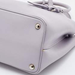 Prada Lilac Saffiano Cuir Leather Covered Strap Tote