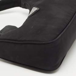 Pre Owned Prada Black Nylon Mini Re-Edition 2000 Shoulder Bag