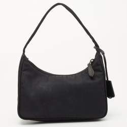 Pre Owned Prada Black Nylon Mini Re-Edition 2000 Shoulder Bag