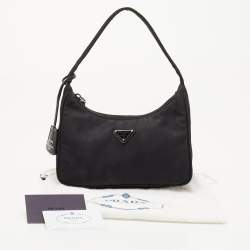 Pre Owned Prada Black Nylon Mini Re-Edition 2000 Shoulder Bag