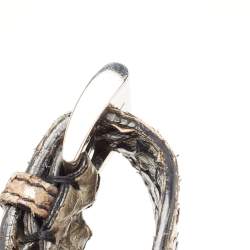 Pre Owned Prada Multicolor Nylon and Python Messenger bag