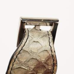 Pre Owned Prada Multicolor Nylon and Python Messenger bag