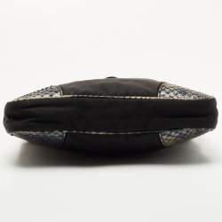 Pre Owned Prada Multicolor Nylon and Python Messenger bag