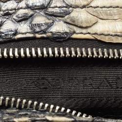 Pre Owned Prada Multicolor Nylon and Python Messenger bag