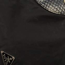 Pre Owned Prada Multicolor Nylon and Python Messenger bag