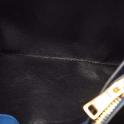 Pre Owned Prada Blue Saffiano Leather Triple Pocket Convertible Tote