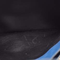 Pre Owned Prada Blue Saffiano Leather Triple Pocket Convertible Tote