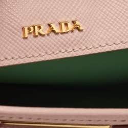 Prada Pink Saffiano Cuir Leather Medium Double Handle Tote