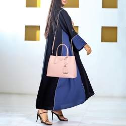 Prada Pink Saffiano Cuir Leather Medium Double Handle Tote