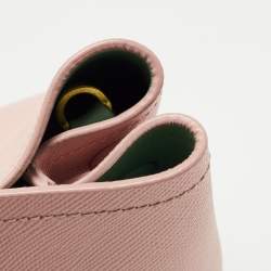Prada Pink Saffiano Cuir Leather Medium Double Handle Tote
