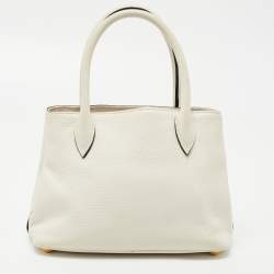 Prada Off White Vitello Daino Leather Mini Tote