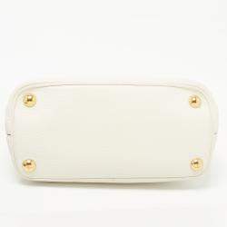 Prada Off White Vitello Daino Leather Mini Tote