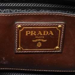 Pre Owned Prada Brown Leather Front Pocket Convertible Tote