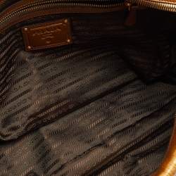 Prada Brown Ombre Patent Leather Boston Bag