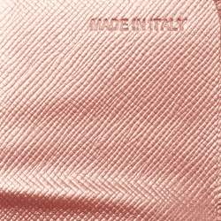 Pre Owned Prada Metallic Pink Leather Crystal Embellished Continental Wallet