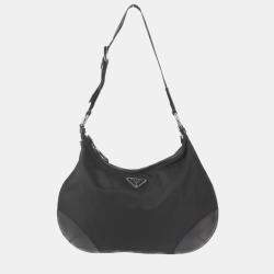 Prada Black Nylon Tessuto Triangle Shoulder Bag