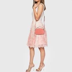 Prada Pink Ostrich Bandoliera Odette Top Handle Bag
