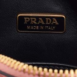 Prada Pink Ostrich Bandoliera Odette Top Handle Bag