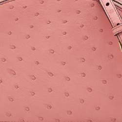 Prada Pink Ostrich Bandoliera Odette Top Handle Bag