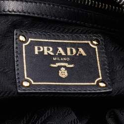 Prada Black Gaufre Leather Hobo