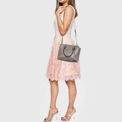 Pre Owned Prada Grey Saffiano Lux/Soft Leather Convertible Tote