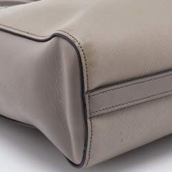 Pre Owned Prada Grey Saffiano Lux/Soft Leather Convertible Tote