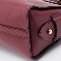 Pre Owned Prada Red Saffiano Lux/Soft Leather Top Zip Tote