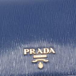 مملوكة مسبقًا Prada Blue Leather Bifold Wallet