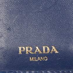 مملوكة مسبقًا Prada Blue Leather Bifold Wallet