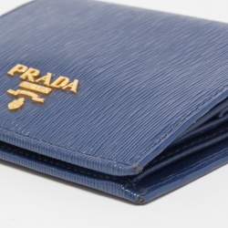 مملوكة مسبقًا Prada Blue Leather Bifold Wallet