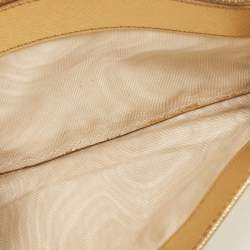 Pre Owned Prada Gold Saffiano Lux Leather Logo Flap Continental Wallet