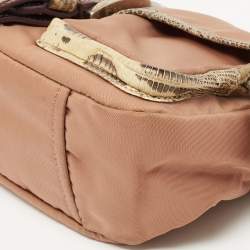 Prada Multicolor Nylon and Exotic Buckle Shoulder Bag