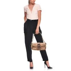 Prada Multicolor Nylon and Exotic Buckle Shoulder Bag