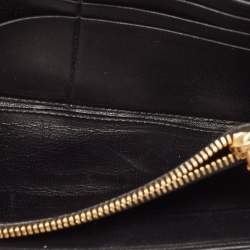 Pre Owned Prada Black Gaufre Leather Continental Wallet