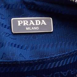 Pre Owned Prada Blue Canvas Canapa Grommet Tote