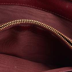 Prada Red Saffiano Lux Leather Flap Continental Wallet