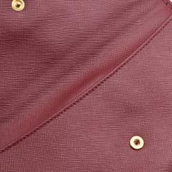 Prada Red Saffiano Lux Leather Flap Continental Wallet